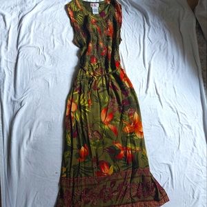 Vintage Floral Hippie Chic Maxi Dress